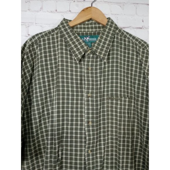 Big Dogs Shirts Vintage Big Dogs Button Down Short Sleeve 3xl Green